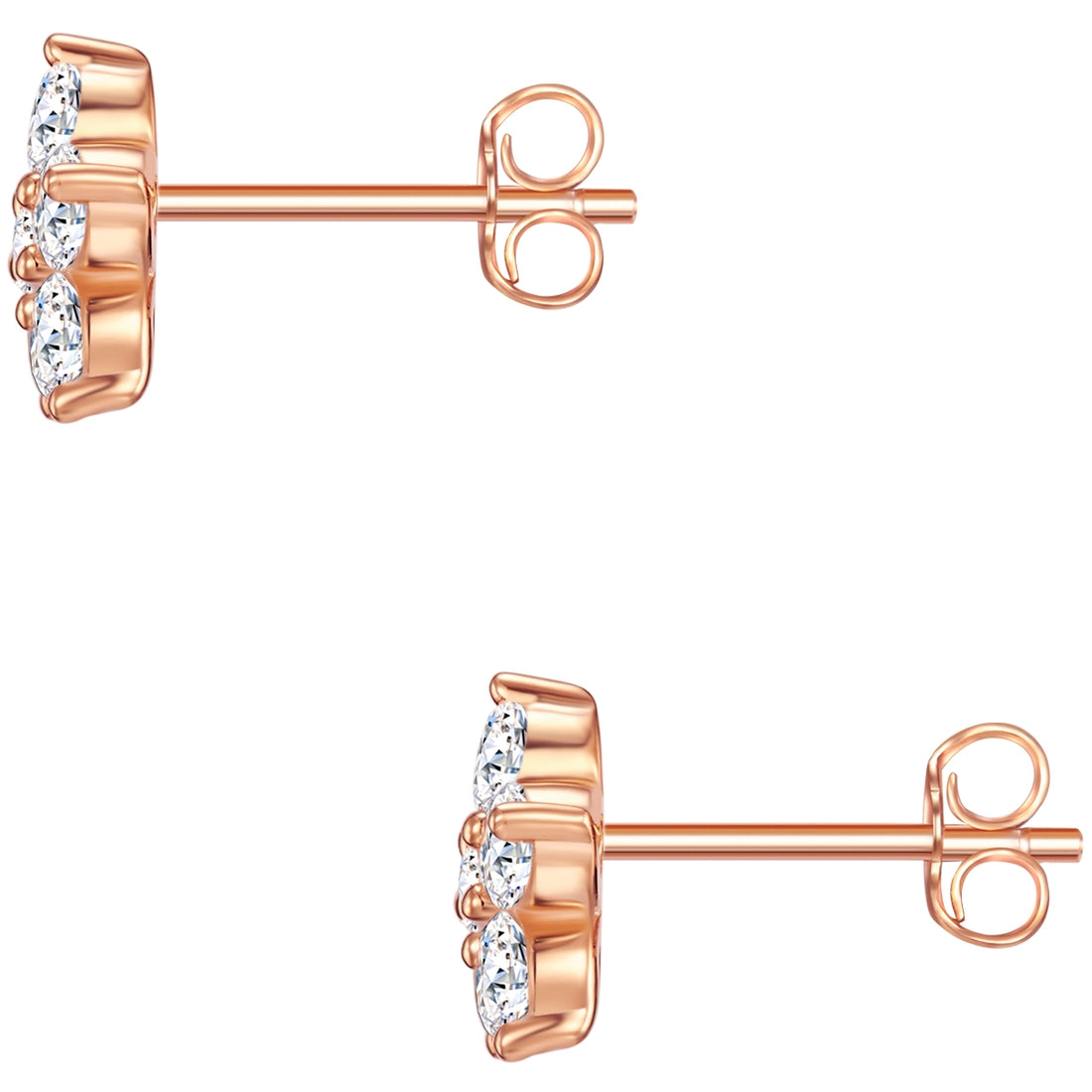 Ohrstecker Sterling Silber roségold Zirkonia weiß
