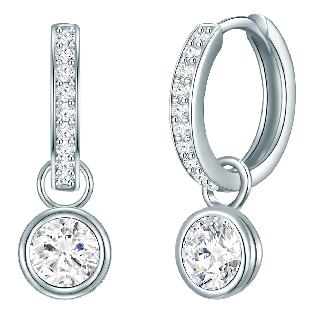 Creolen Sterling Silber Zirkonia weiß