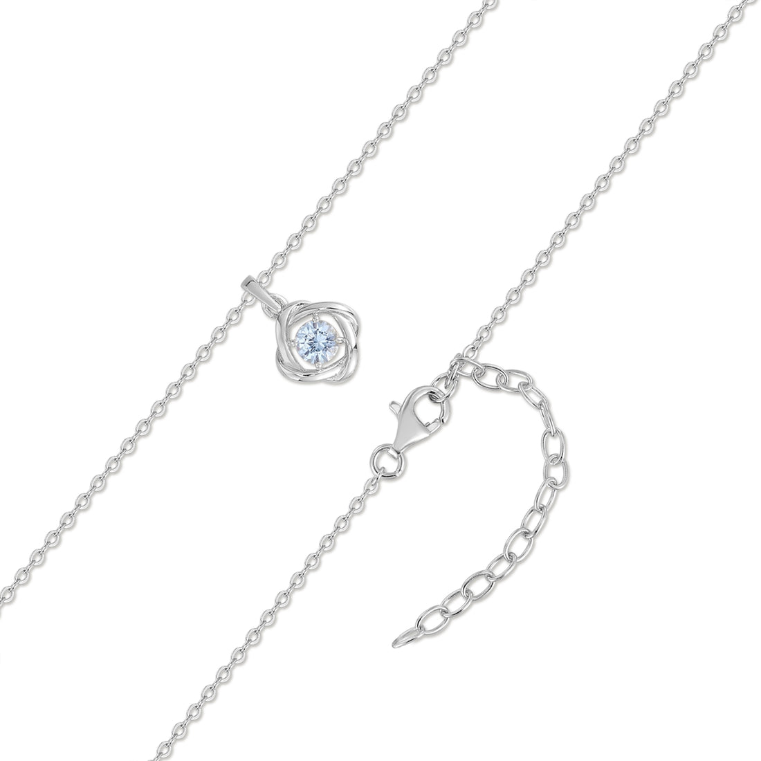 Kette mit Anhänger Sterling Silber Spinell (synth.) blau