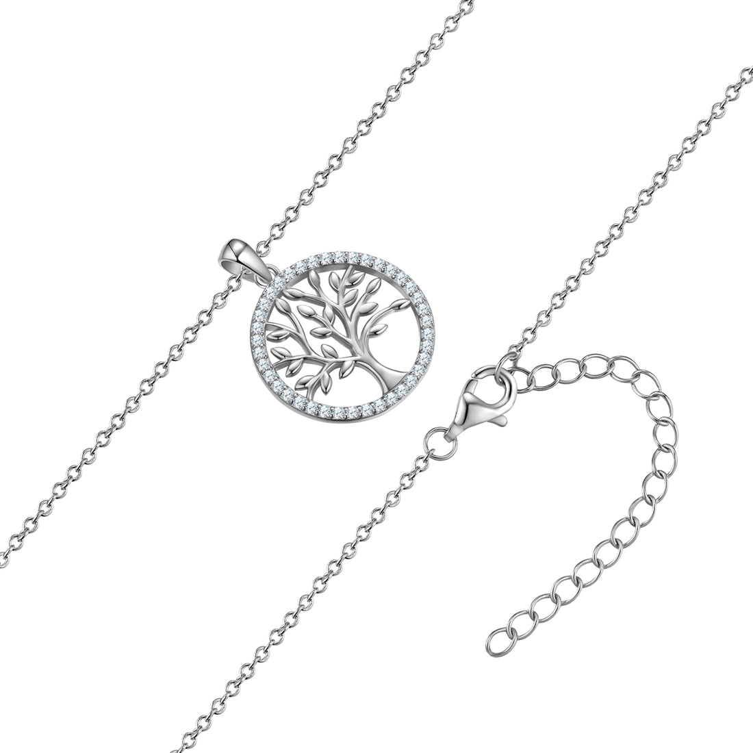 Kette mit Anhänger Sterling Silber Zirkonia weiß
