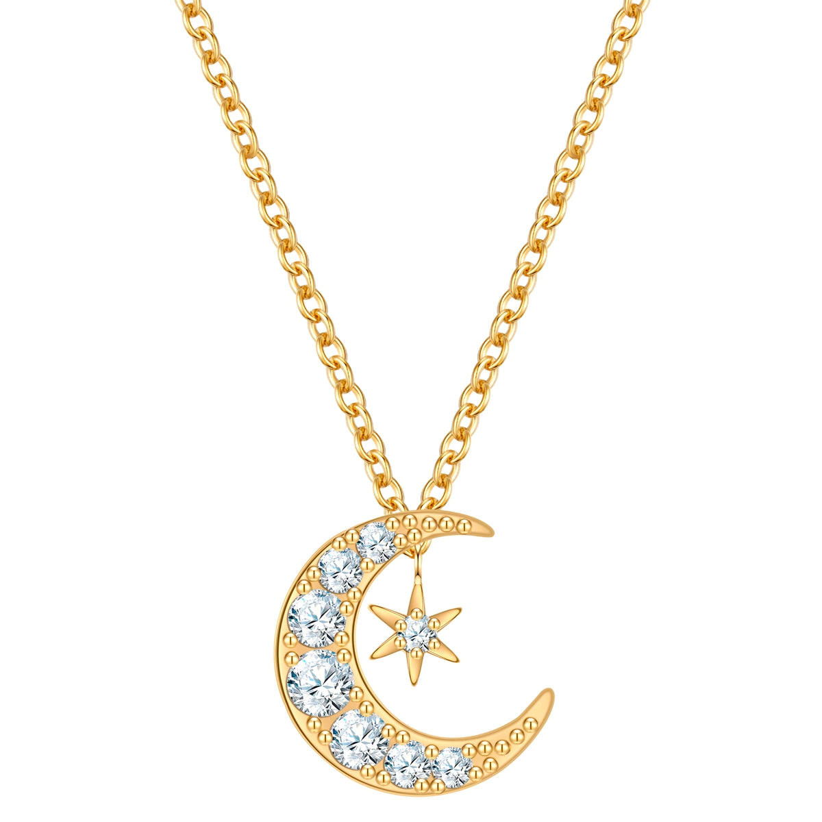 Kette mit Anhänger Sterling Silber gelbgold Zirkonia weiß