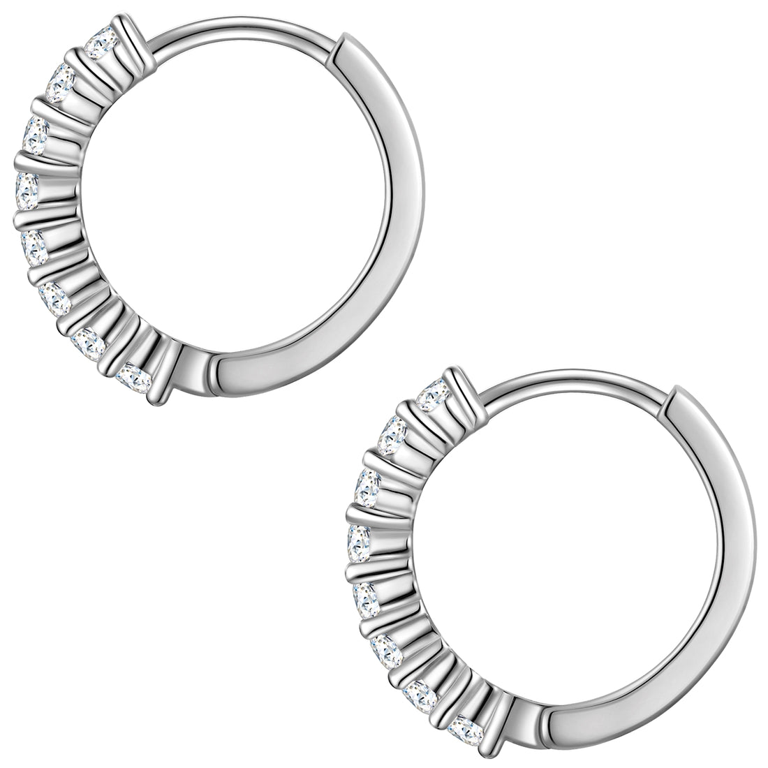 Creolen Sterling Silber Zirkonia weiß