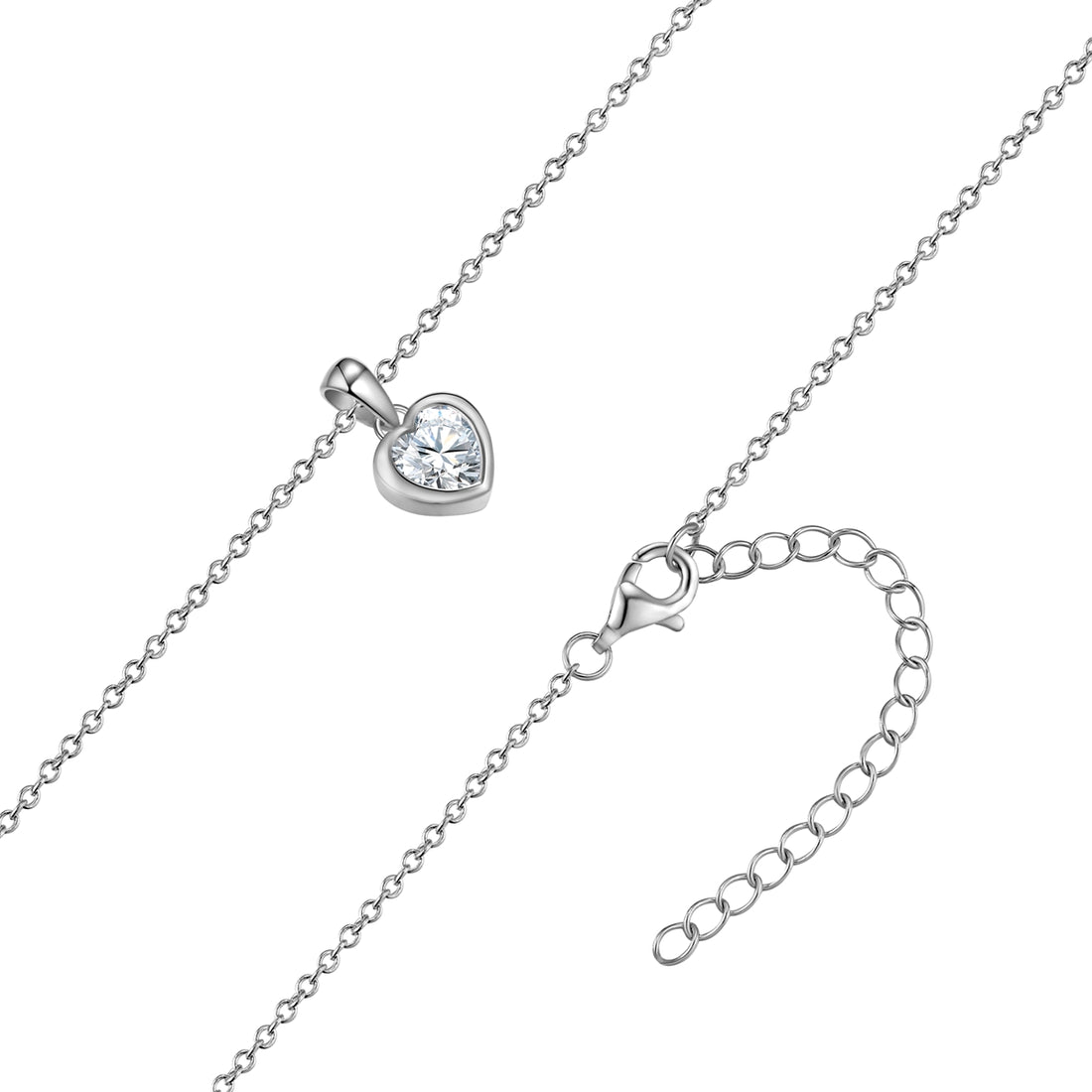 Kette mit Anhänger Sterling Silber Zirkonia weiß