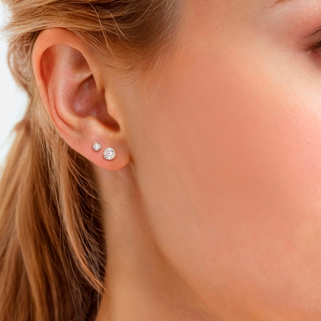 2er Set Ohrstecker Sterling Silber Zirkonia weiß