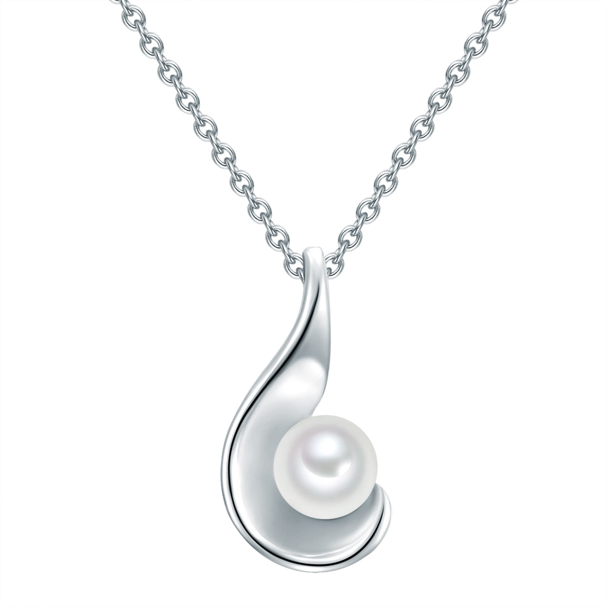 Kette mit Anhänger Sterling Silber Süßwasser-Zuchtperle weiß