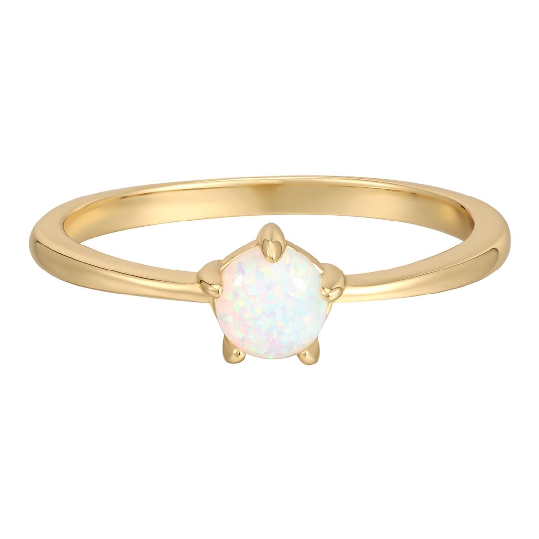 Ring Sterling Silber gelbgold Opal (synth.) weiß