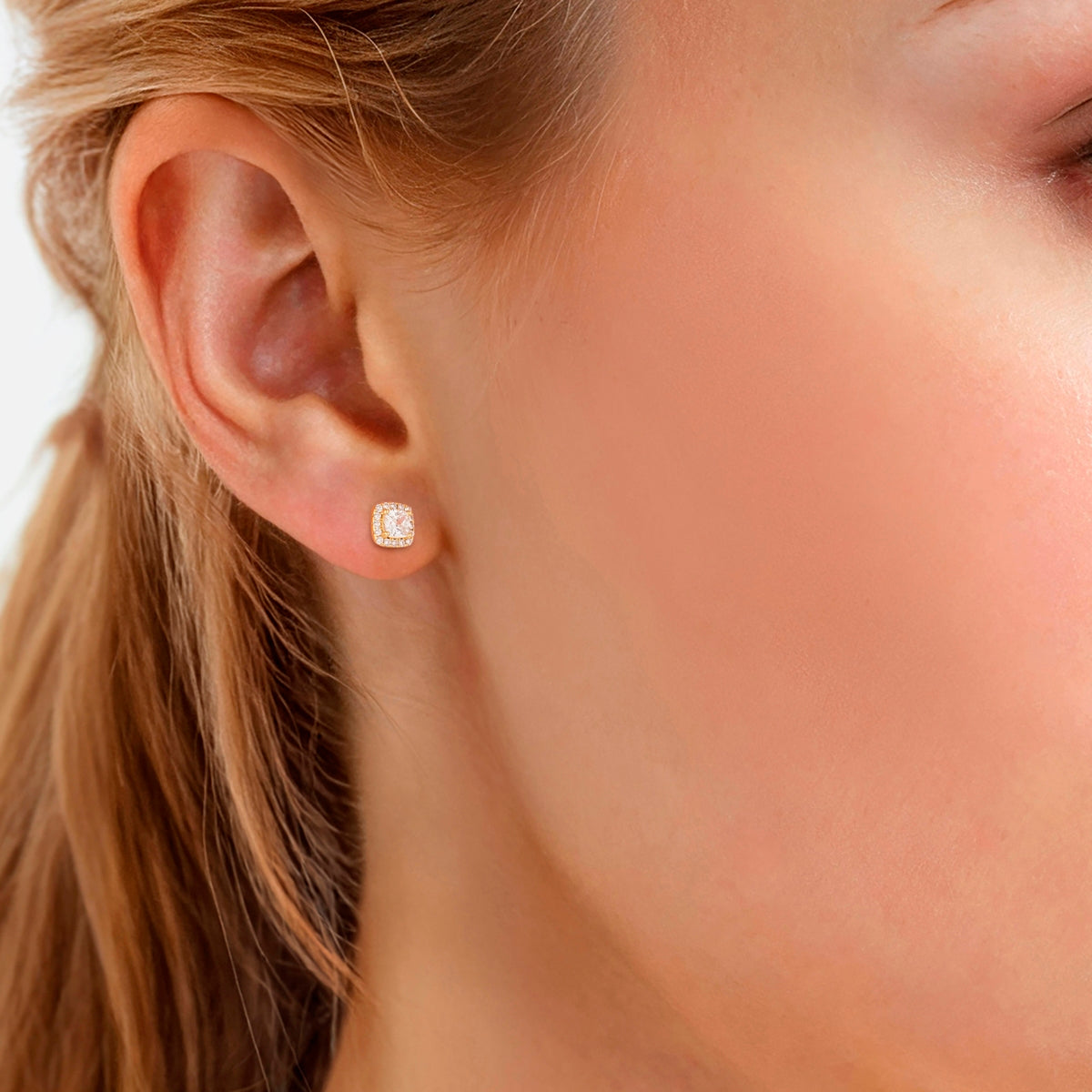 Ohrstecker Sterling Silber gelbgold Zirkonia weiß