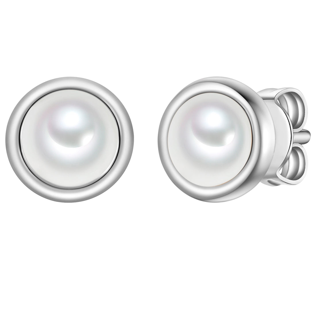 Ohrstecker Sterling Silber Muschelkernperle weiß