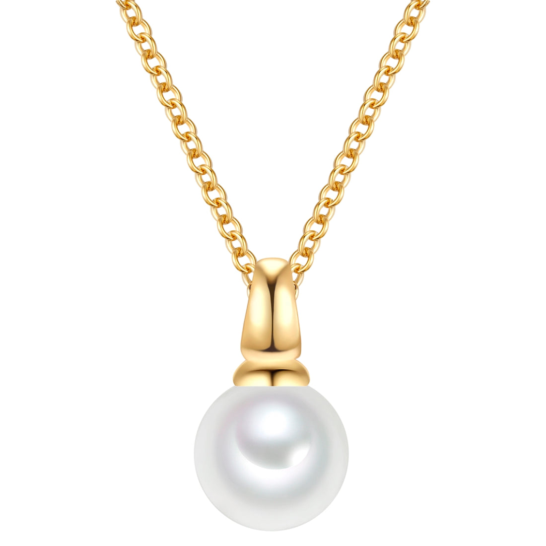 Kette mit Anhänger Sterling Silber gelbgold Muschelkernperle weiß