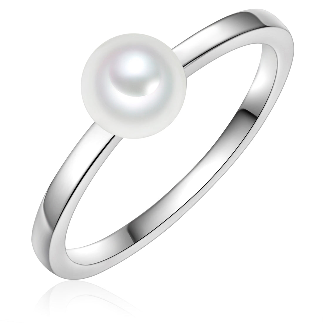 Ring Sterling Silber Muschelkernperle weiß