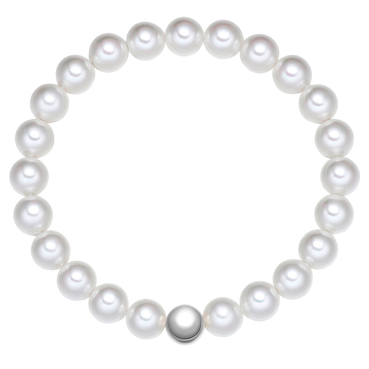 Armband Sterling Silber Muschelkernperle weiß